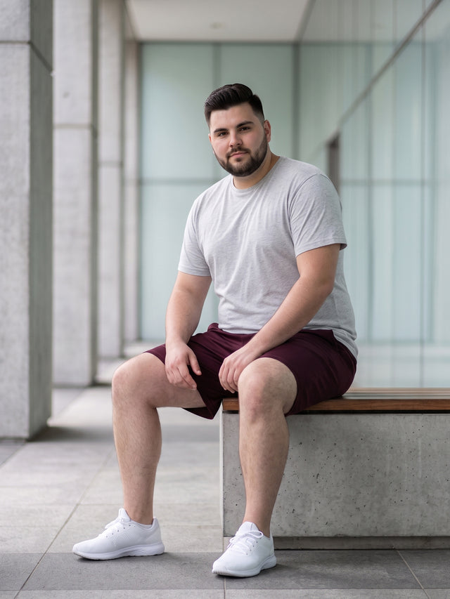 Men Plus Size Turbo-Maroon Maroon Solid Shorts
