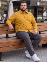 Men Plus Size Senan Mustard Printed Shirts