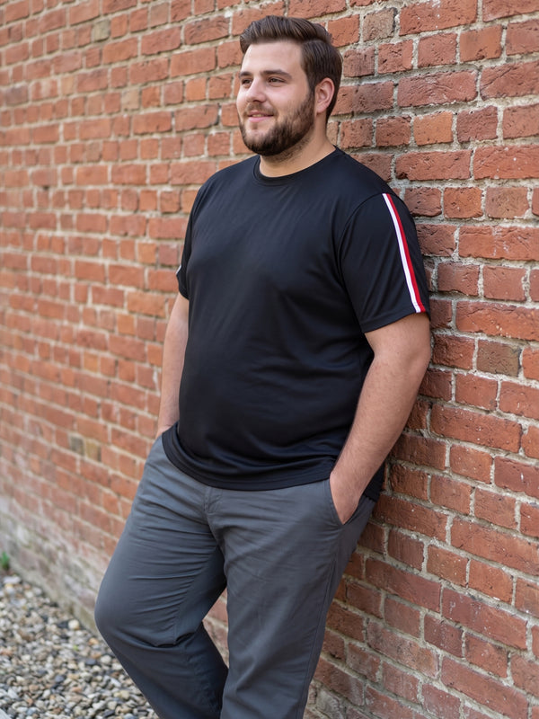 Men Plus Size Dote Solid Round Neck Tshirt