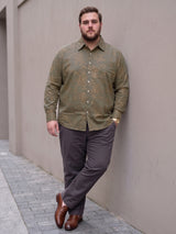 Men Plus Size Turlough Brown Printed Shirts
