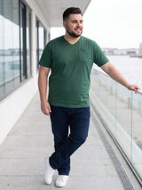 Men Plus Size Bitter Solid V-Neck Tshirt