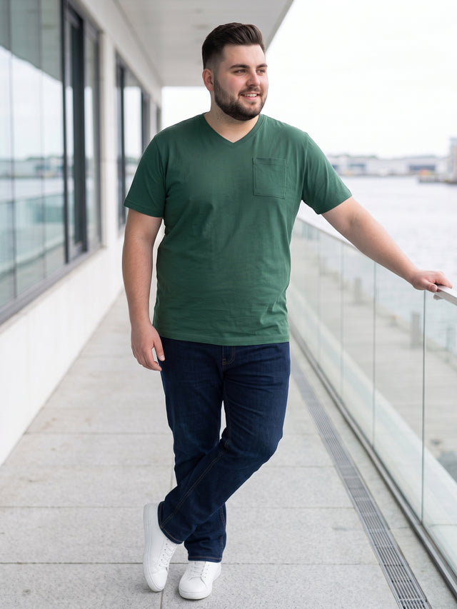 Men Plus Size Bitter Solid V-Neck Tshirt