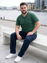Men Plus Size Bitter Solid V-Neck Tshirt