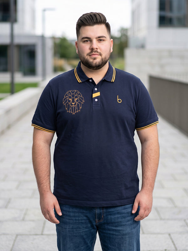 Men Plus Size Savage-Navy Solid Navy Blue Polo Men Tshirt
