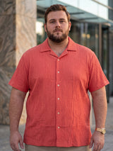 Men Plus Size Oriyeno Red Self Design Shirts
