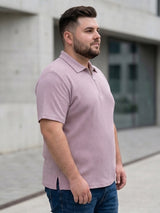 Men Plus Size Saren Pink Waffle Polo Tshirt