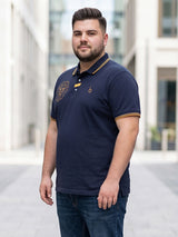 Men Plus Size Savage-Navy Solid Navy Blue Polo Men Tshirt