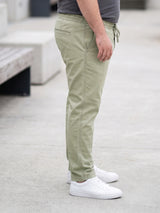 Men Plus Size Novira Sage Green Solid Trousers