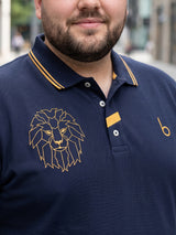 Men Plus Size Savage-Navy Solid Navy Blue Polo Men Tshirt