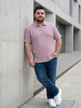 Men Plus Size Saren Pink Waffle Polo Tshirt