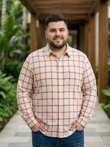 Men Plus Size Static Multicolor Checkered Casual Shirt