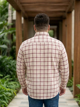 Men Plus Size Static Multicolor Checkered Casual Shirt