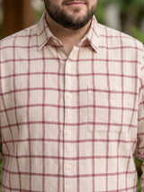 Men Plus Size Static Multicolor Checkered Casual Shirt