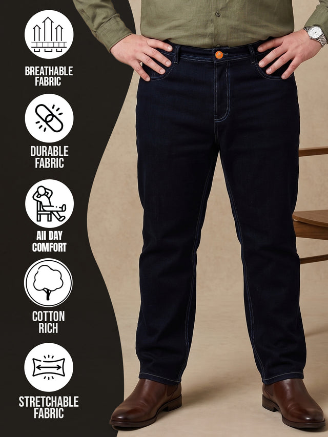 Men Plus Size Roviquez Charcoal Grey Solid Jeans