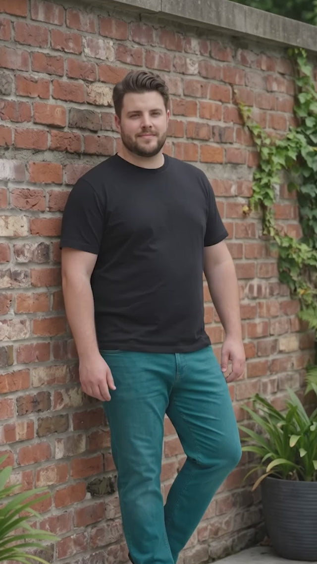 Men Plus Size Virello Green Solid Jeans