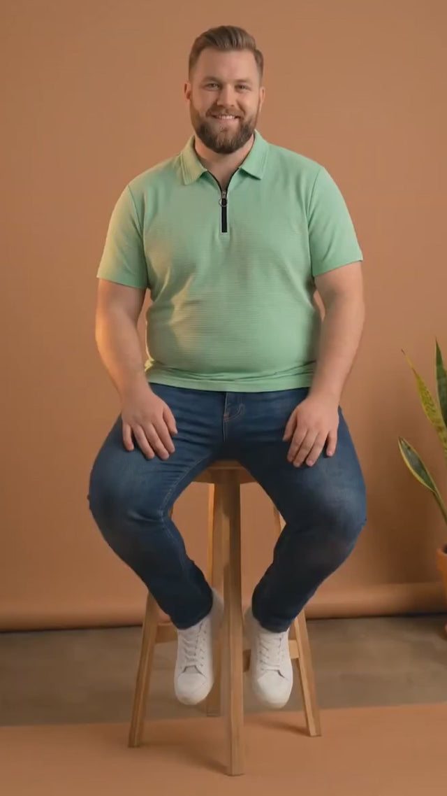 Men Plus Size Nuvia Green Solid Polo