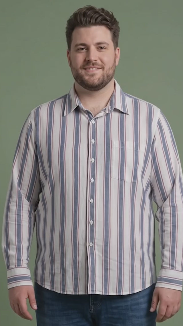 Men Plus Size Strivano Multi Striped Shirts
