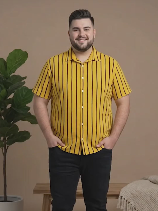 Men Plus Size Boldline Multi Striped Shirts