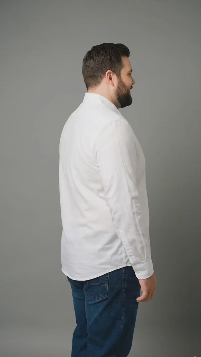Men Plus Size Ivorynox White Solid Shirts