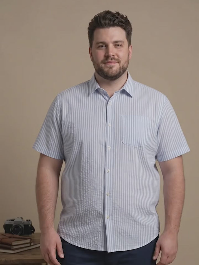 Men Plus Size Placid Multi Textured Shirts