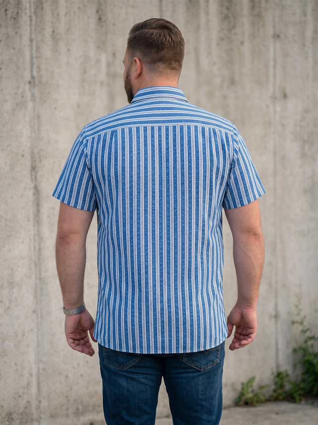 Men Plus Size Tidetrail Blue Striped Shirts