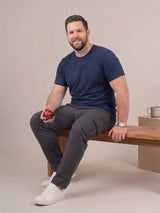 Men Plus Size Slatesmith Grey Solid Trackpant