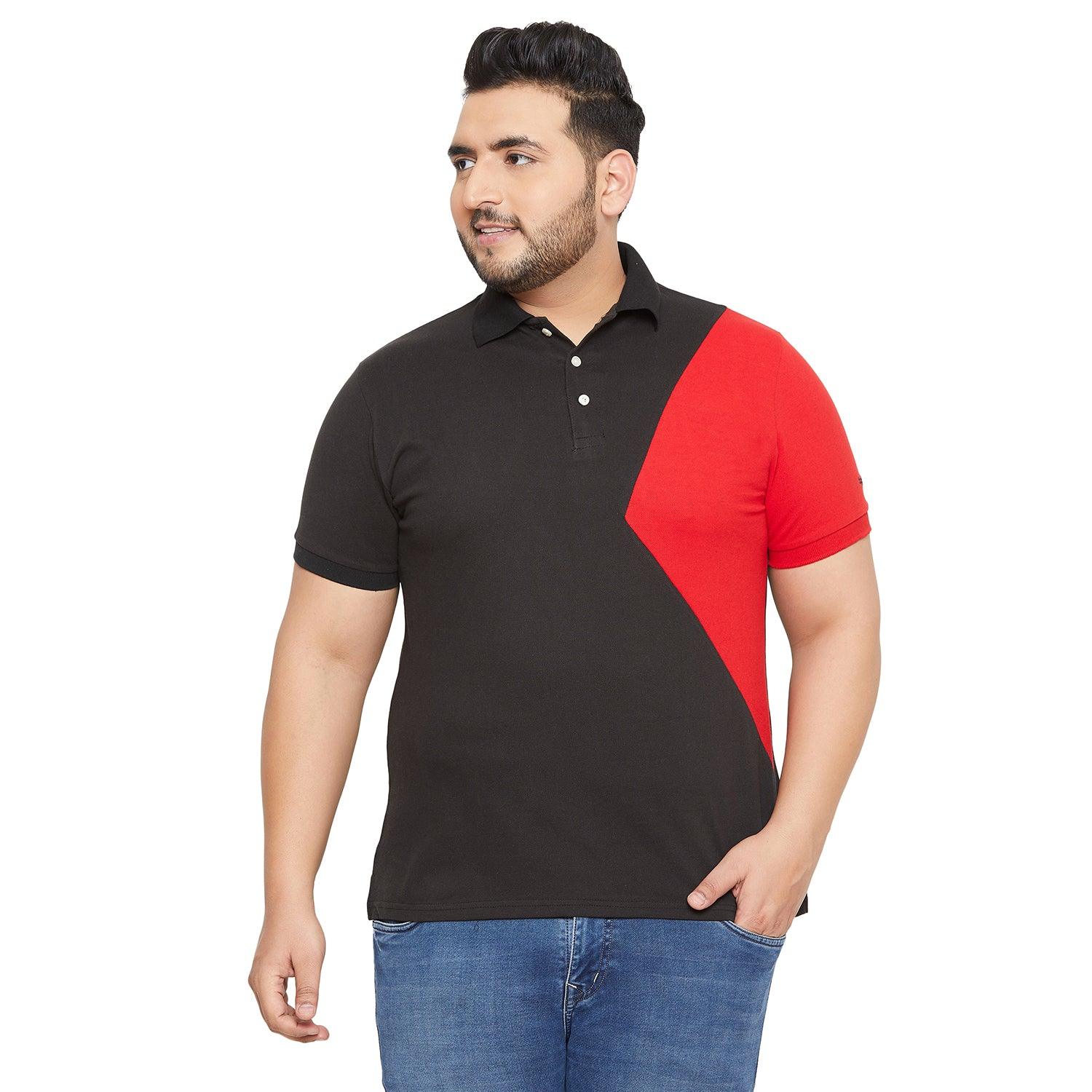 Men Plus Size Bunbury Colorblock Polo Tshirt - bigbanana