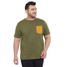 Men Plus Size Derby Solid Round Neck Tshirt - bigbanana