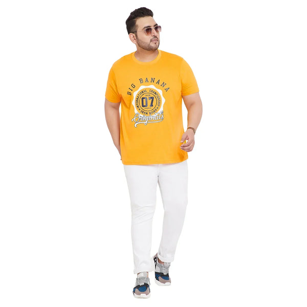 Men Plus Size Bucky Printed Round Neck Tshirt