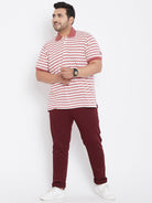 Men Plus Size Lisbon Striped Polo Tshirt - bigbanana