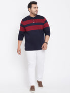 Men Plus Size Antonio Colorblock Henley Tshirt - bigbanana