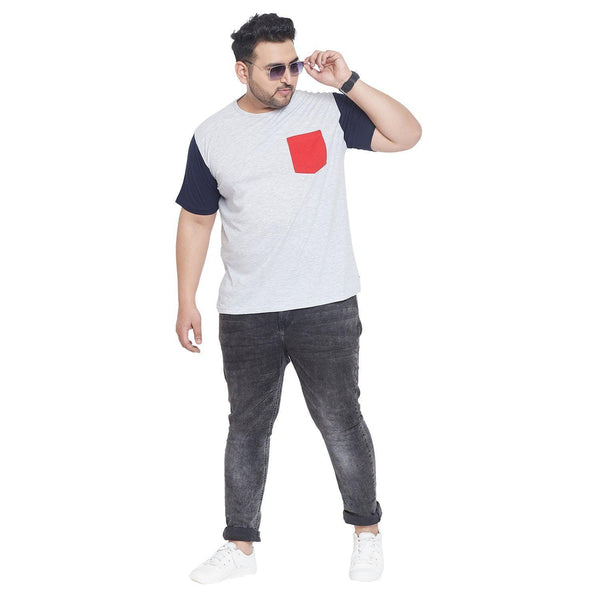 Men Plus Size Bay Solid Round Neck Tshirt