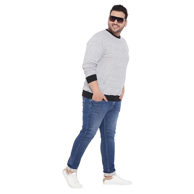 Men Plus Size Harrison Solid Sweatshirt - bigbanana