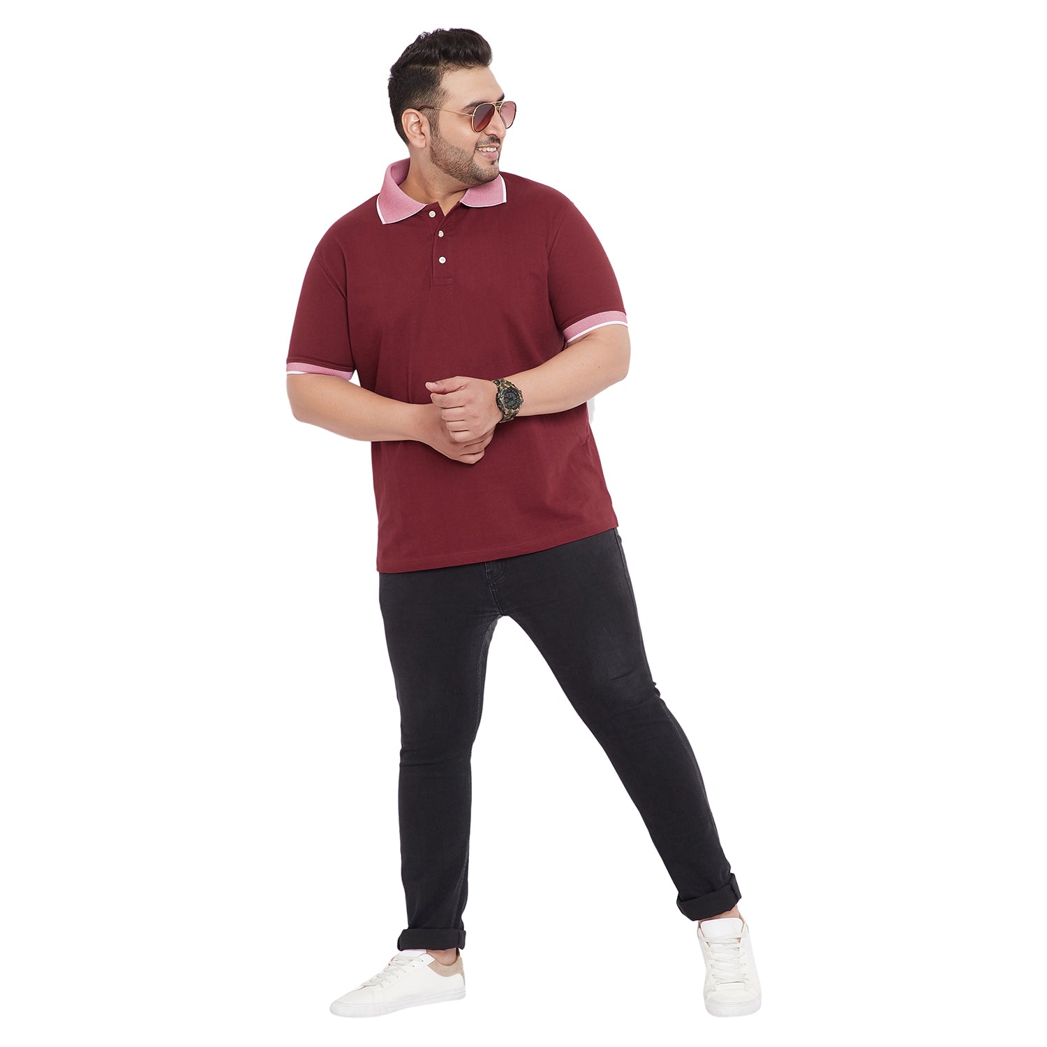 Men Plus Size Carlo Solid Polo Tshirt - bigbanana