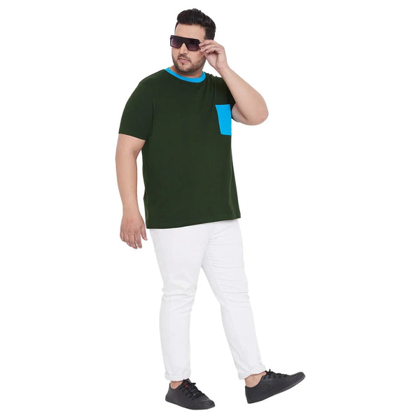 Men Plus Size Gavin-BG Solid Round Neck Tshirt