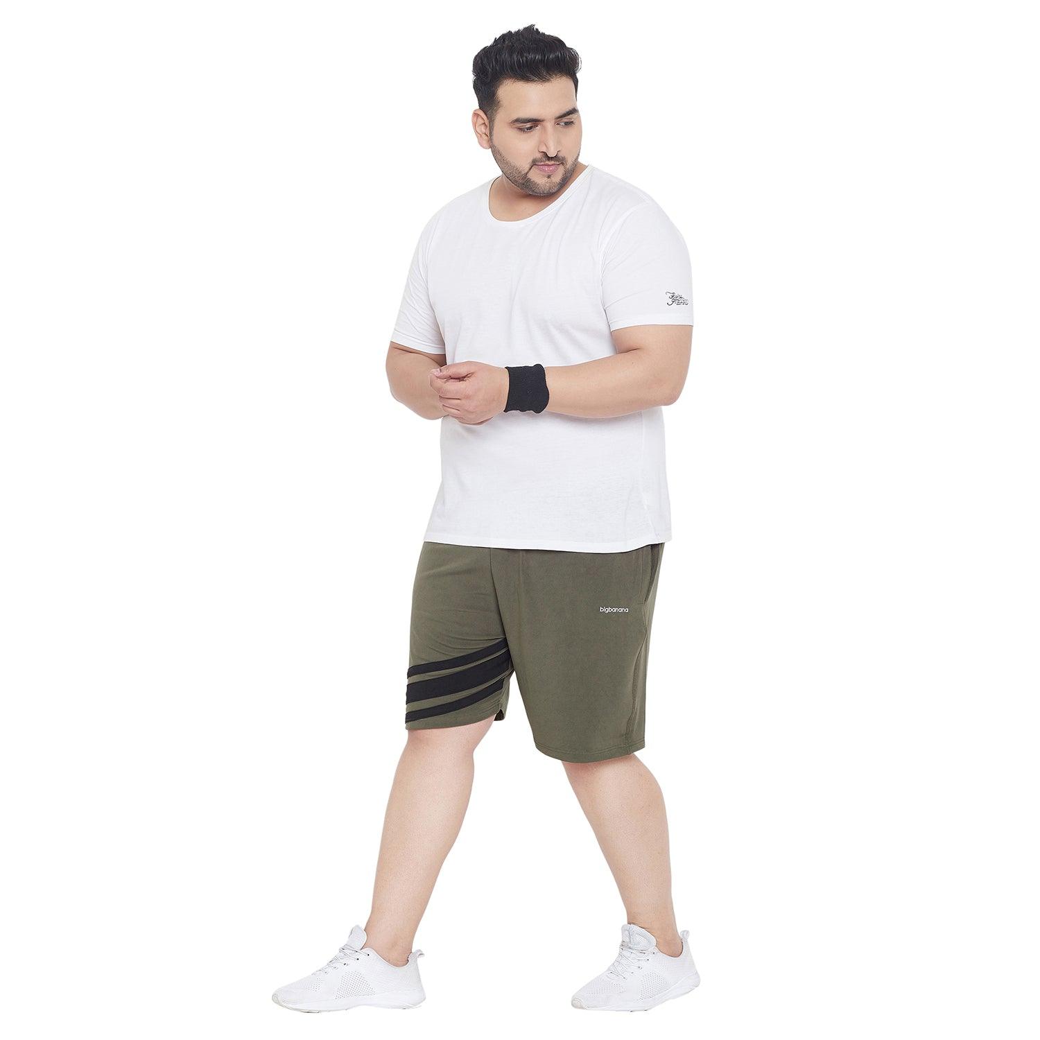 Men Plus Size Beson Striped Shorts - bigbanana