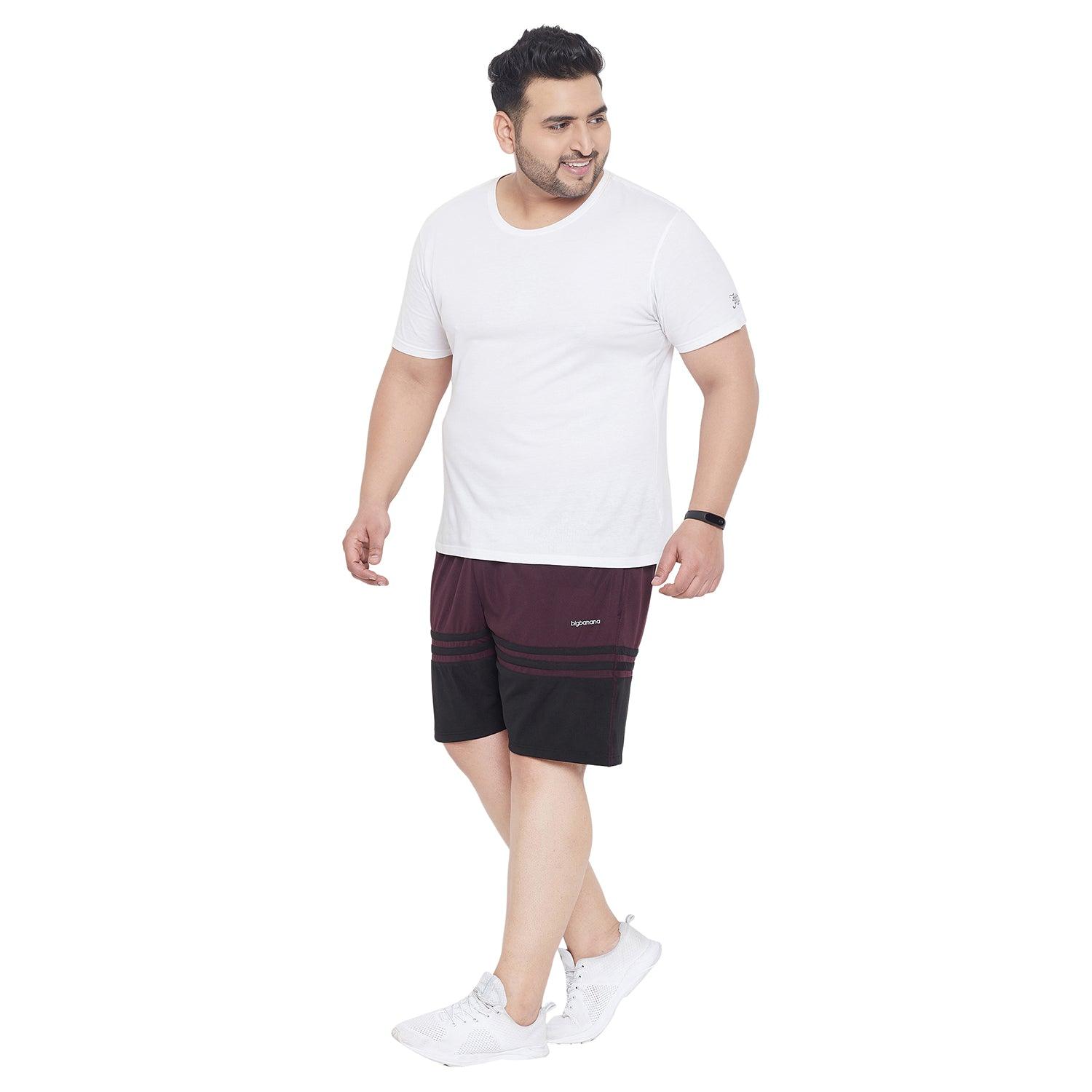 Men Plus Size Gladstone Colorblock Shorts - bigbanana