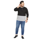 Men Plus Size Knox Colorblock Henley Tshirt - bigbanana