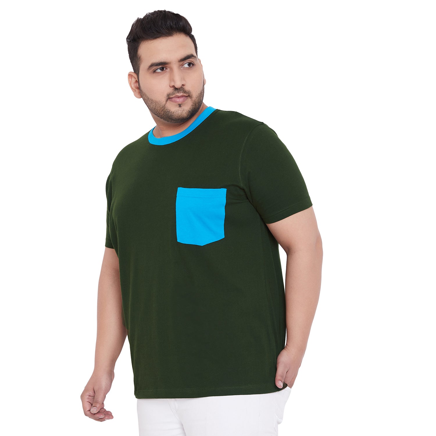 Men Plus Size Gavin-BG Solid Round Neck Tshirt - bigbanana