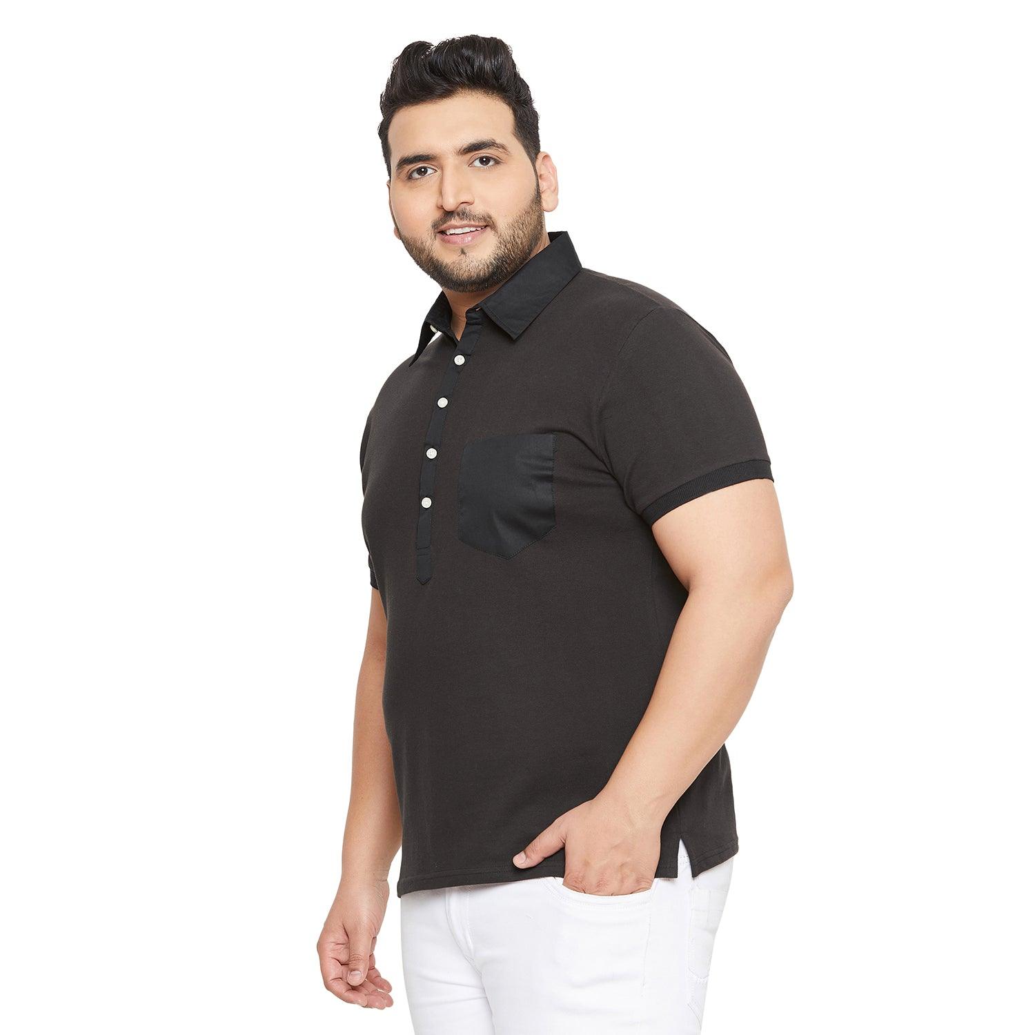 Men Plus Size AustinB Solid Polo Tshirt - bigbanana