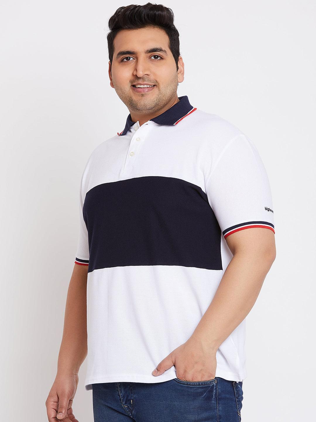 Shane White Colorblocked Plus Size Polo T-Shirt | 2XL-6XL | Bigbanana ...