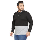 Men Plus Size Knox Colorblock Henley Tshirt - bigbanana