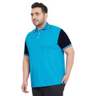 Men Plus Size Cosmo Colorblock Polo Tshirt - bigbanana