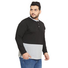 Men Plus Size Knox Colorblock Henley Tshirt - bigbanana