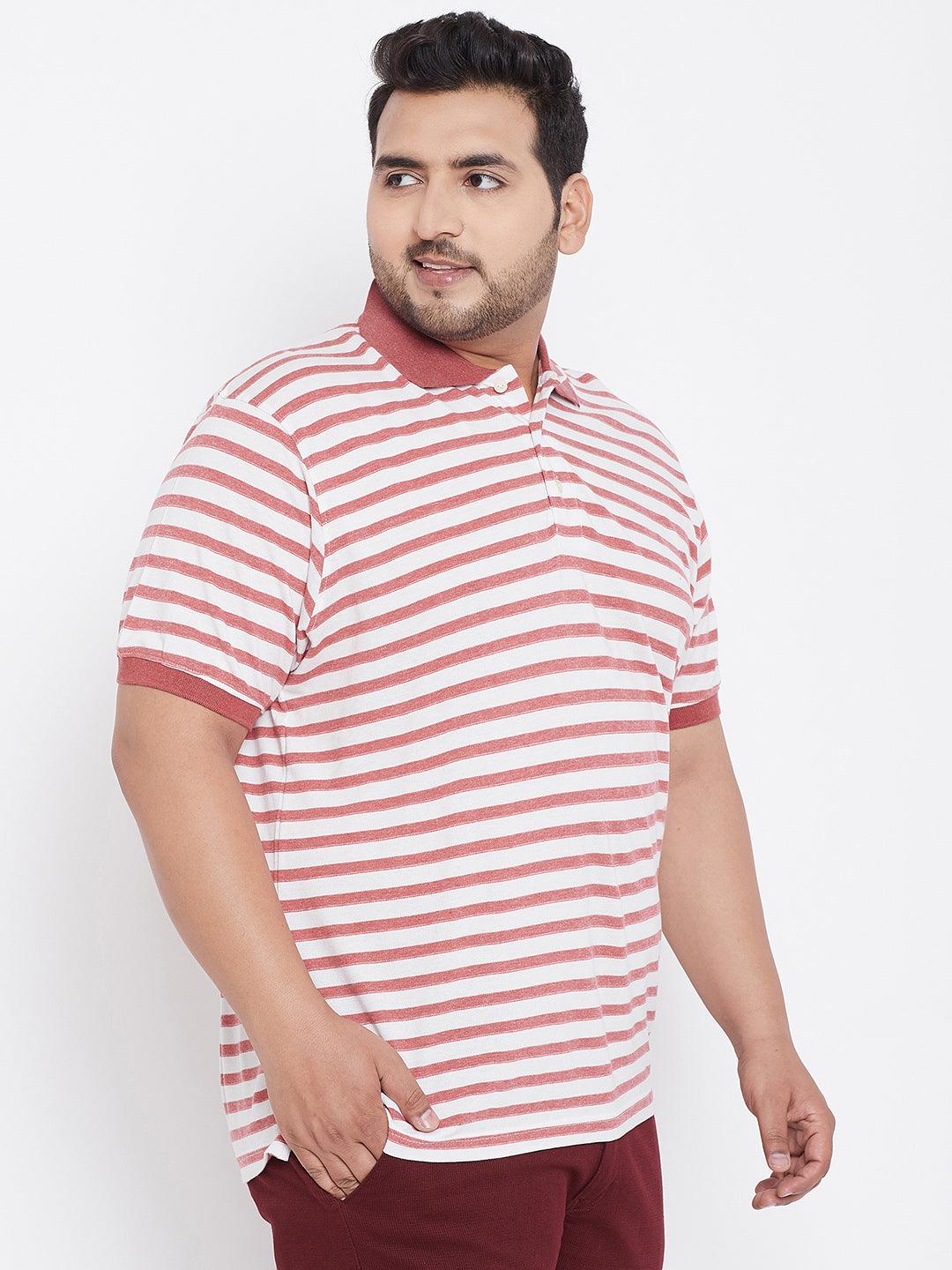 Men Plus Size Lisbon Striped Polo Tshirt - bigbanana