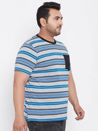 Men Plus Size Sean Striped Round Neck Tshirt - bigbanana