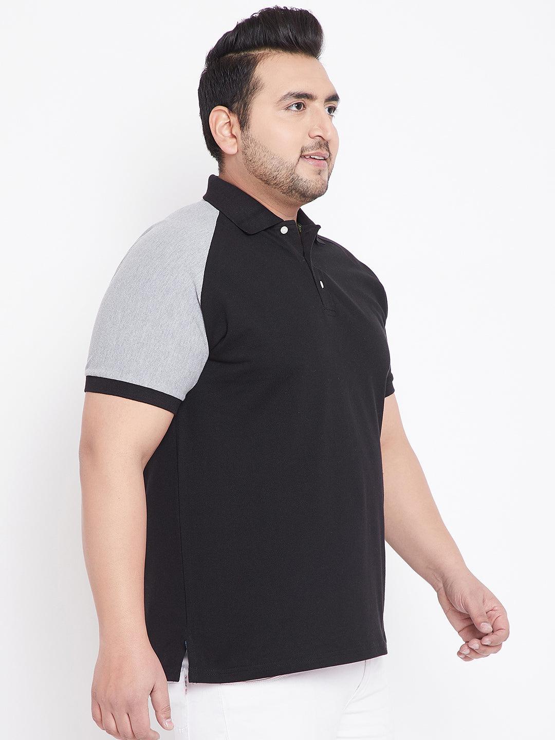 Men Plus Size Edward Colorblock Polo Tshirt - bigbanana