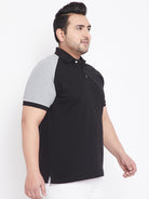 Men Plus Size Edward Colorblock Polo Tshirt - bigbanana