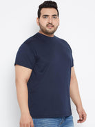 Men Plus Size Tony-NB Solid Round Neck Tshirt - bigbanana