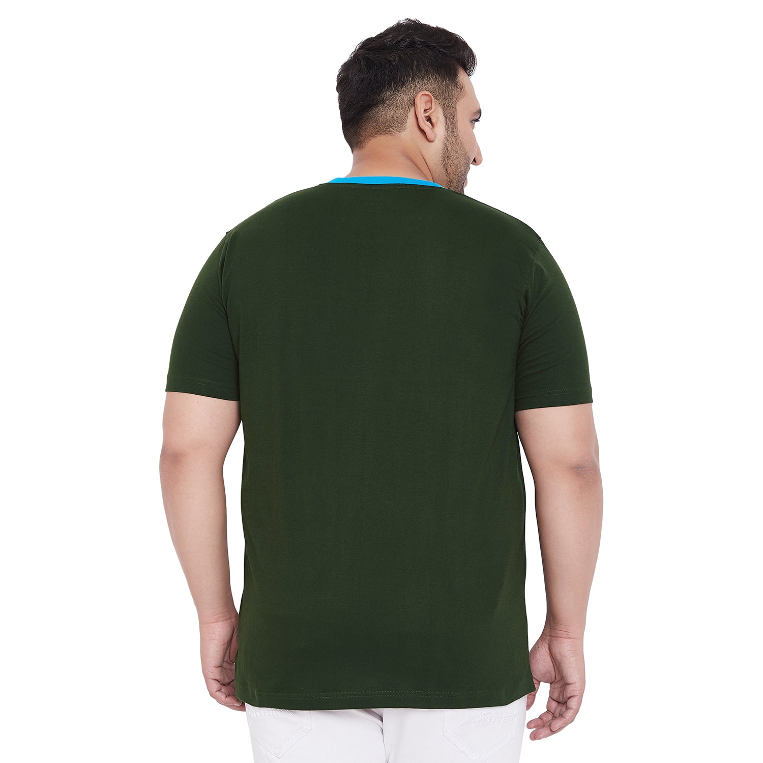 Men Plus Size Gavin-BG Solid Round Neck Tshirt - bigbanana